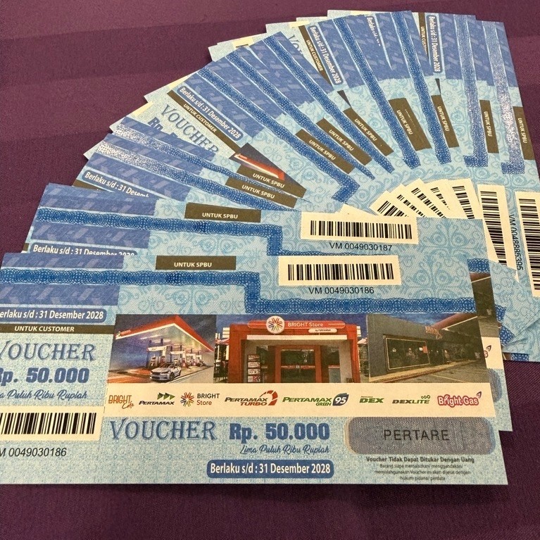Voucher Pertamina Rp 50.000 untuk SPBU Bright Store DEX DEXLITE Bright Gas