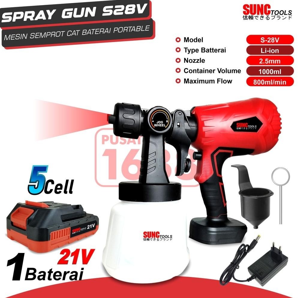 Mesin Cat Baterai Portable Semprot Cat Baterai Cordless Spray Gun Electric