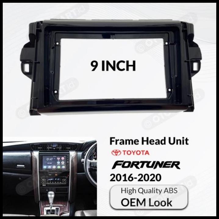 TERLARIS FRAME ANDROID FORTUNER HEAD UNIT 9 INCH ANDROID TOYOTA FORTUNER 2016 