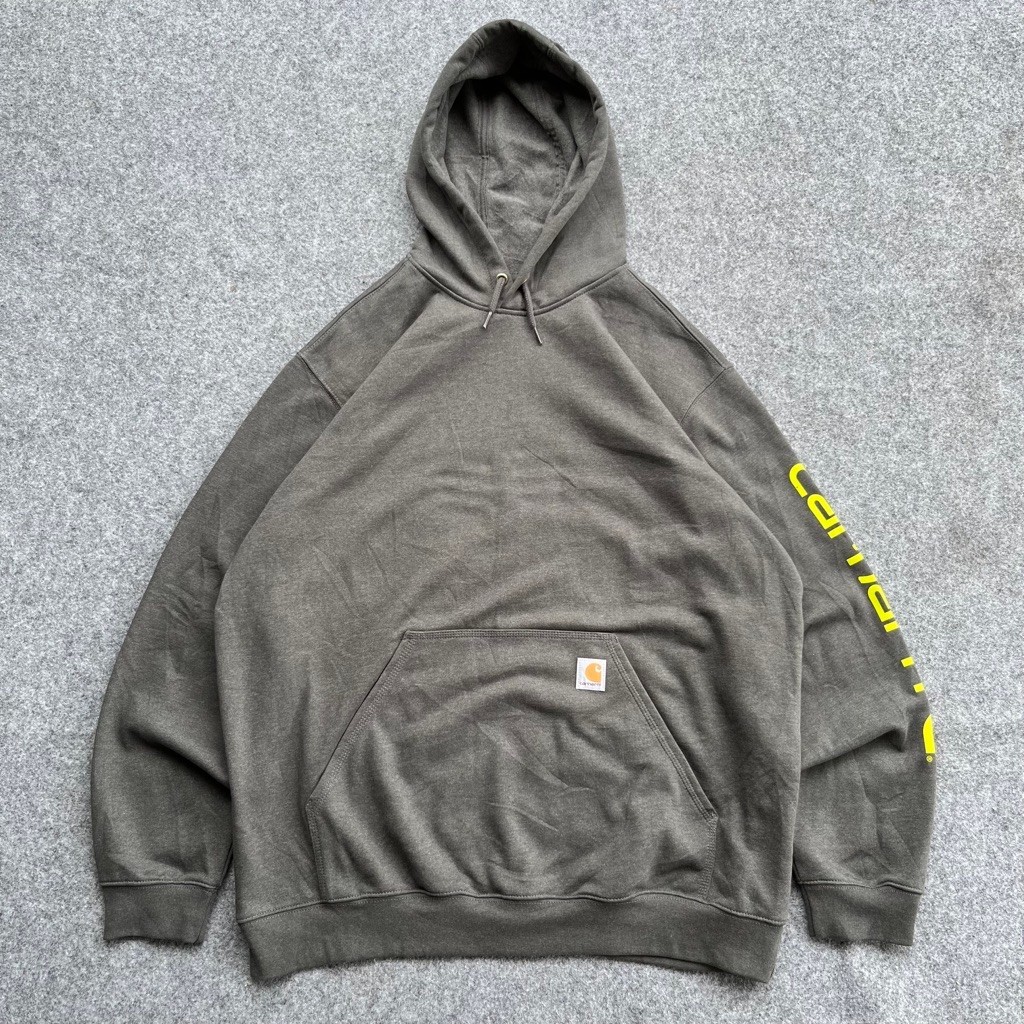 hoodie carhartt spelout grey original