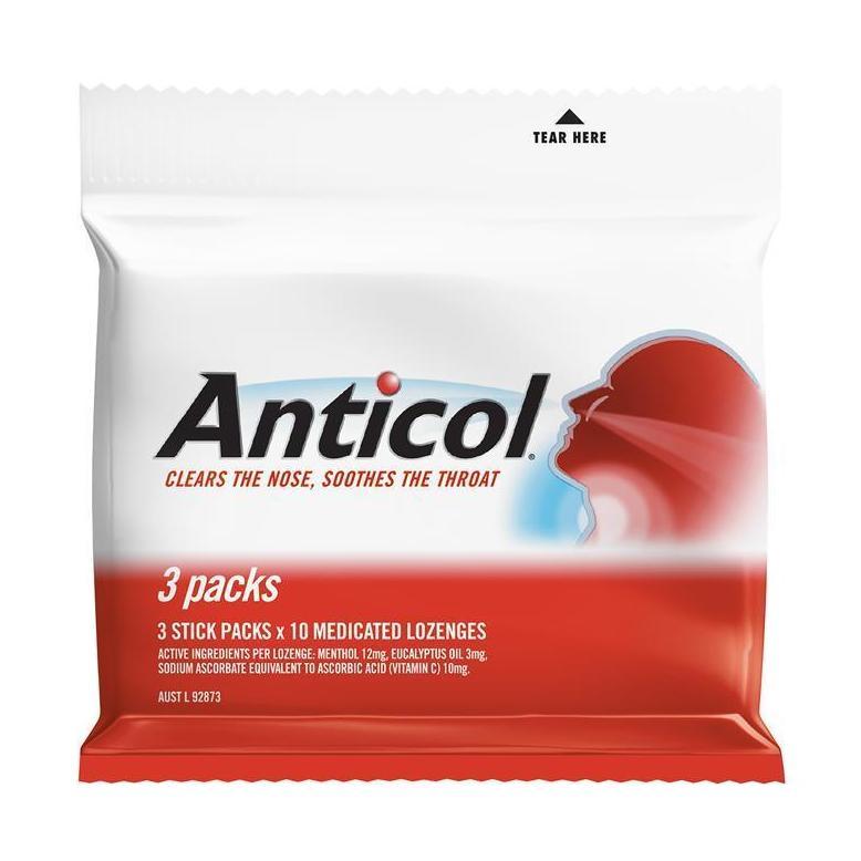 Nestle Soothers Anticol Buttermentol Butter-menthol Lozenges Multipack 3 x 10 Packs ( permen pelega 