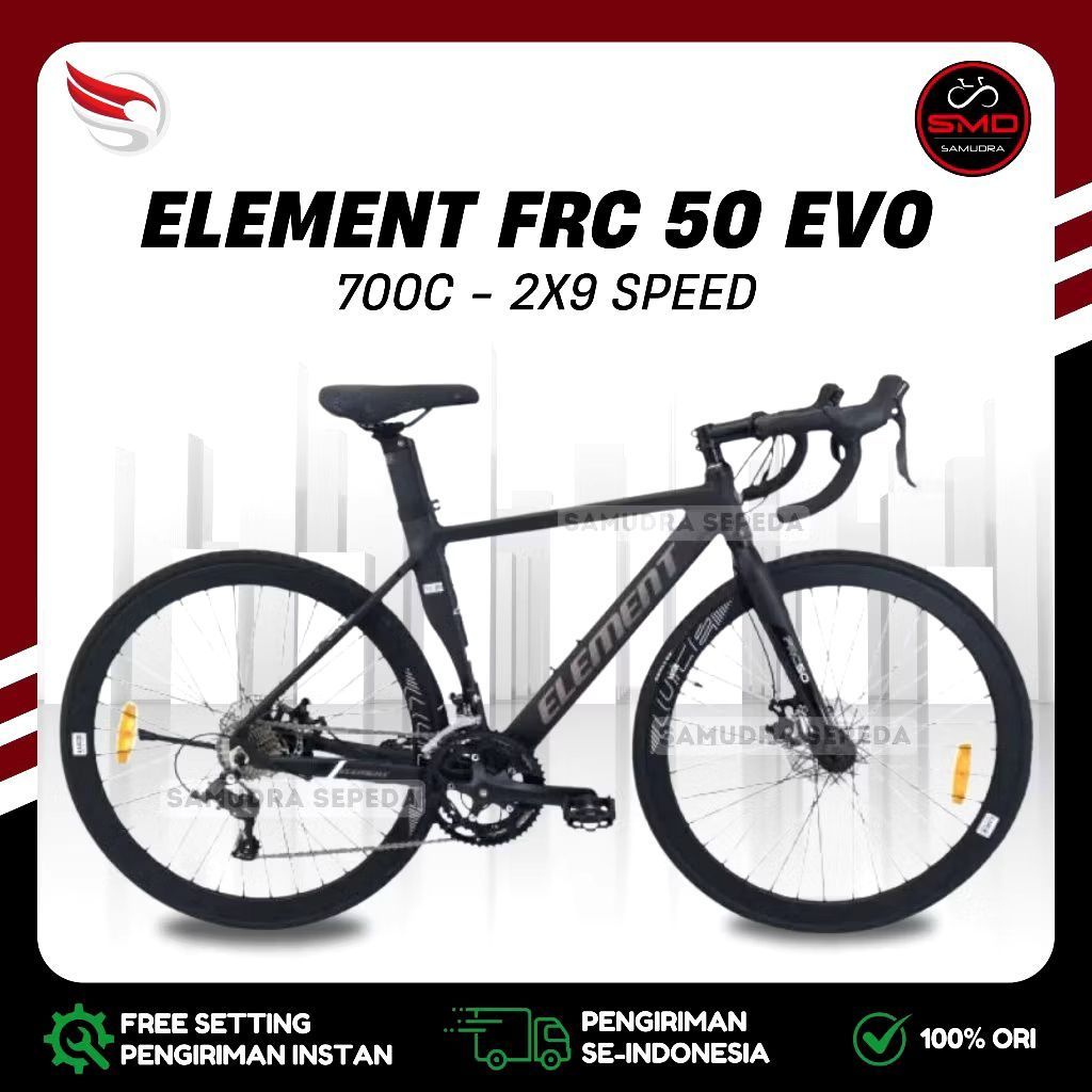 (BEKAS/SECOND) Sepeda Road Bike Balap Element FRC 50 Evo HITAM