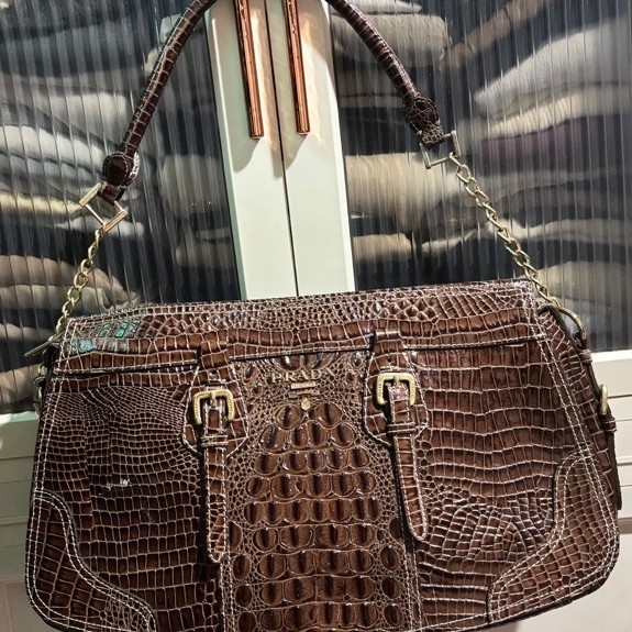 prada croco shoulder bag