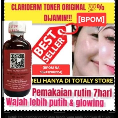 [BPOM]TONER CLARIDERM ASLI ORIGINAL 100% PHILIPINA  HOLO CAP KUPU2 /DI JAMIN KEASLINYA
