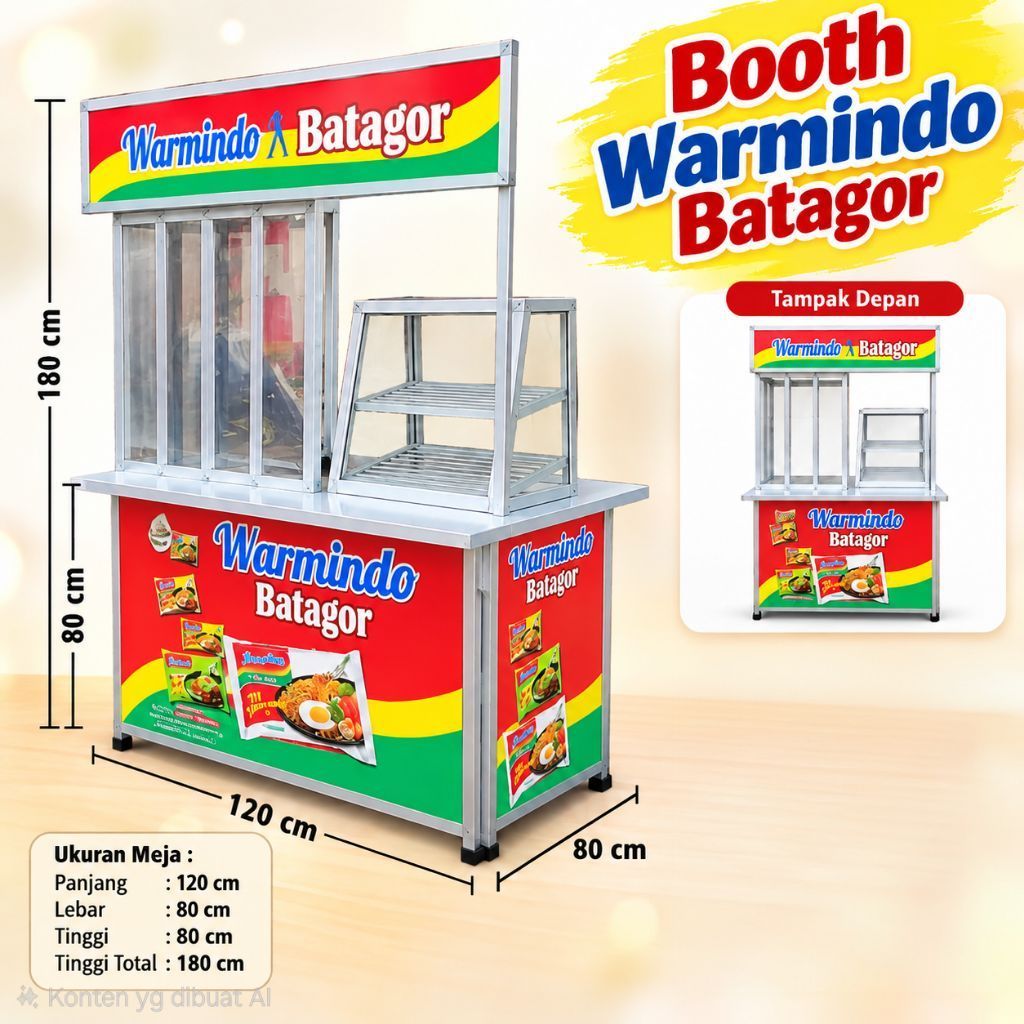 Booth Portable etalase + Kombinasi WARMINDO viral