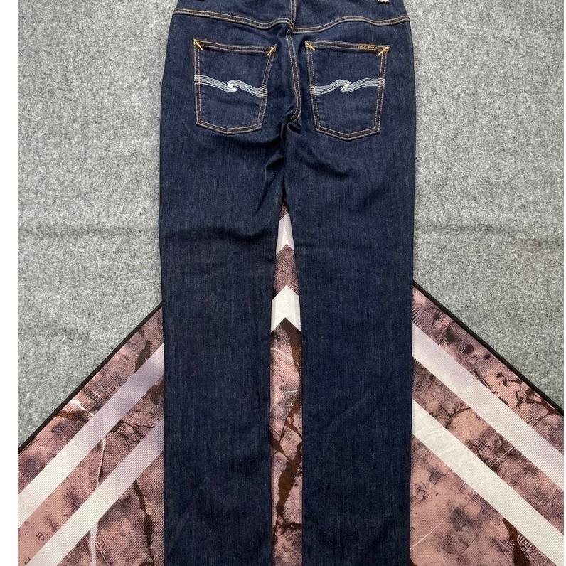 Celana jeans Nudie thin finn dry ecru embo second