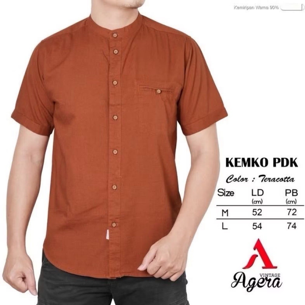 KEMKO LENGAN PENDEK AGERA VINTAGE ORIGINAL/PAKAIAN MUSLIM PRIA KEKINIAN/BAJU KOKO BRAND LOKAL