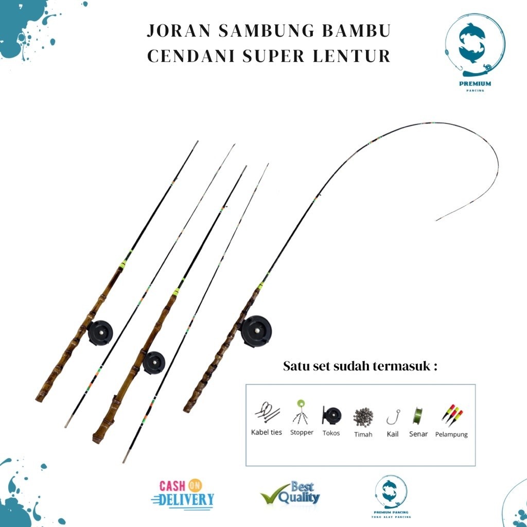 Joran Sambung Bambu Cendani Set Micro Fishing Super Lentur 120cm - Kualitas Terbaik
