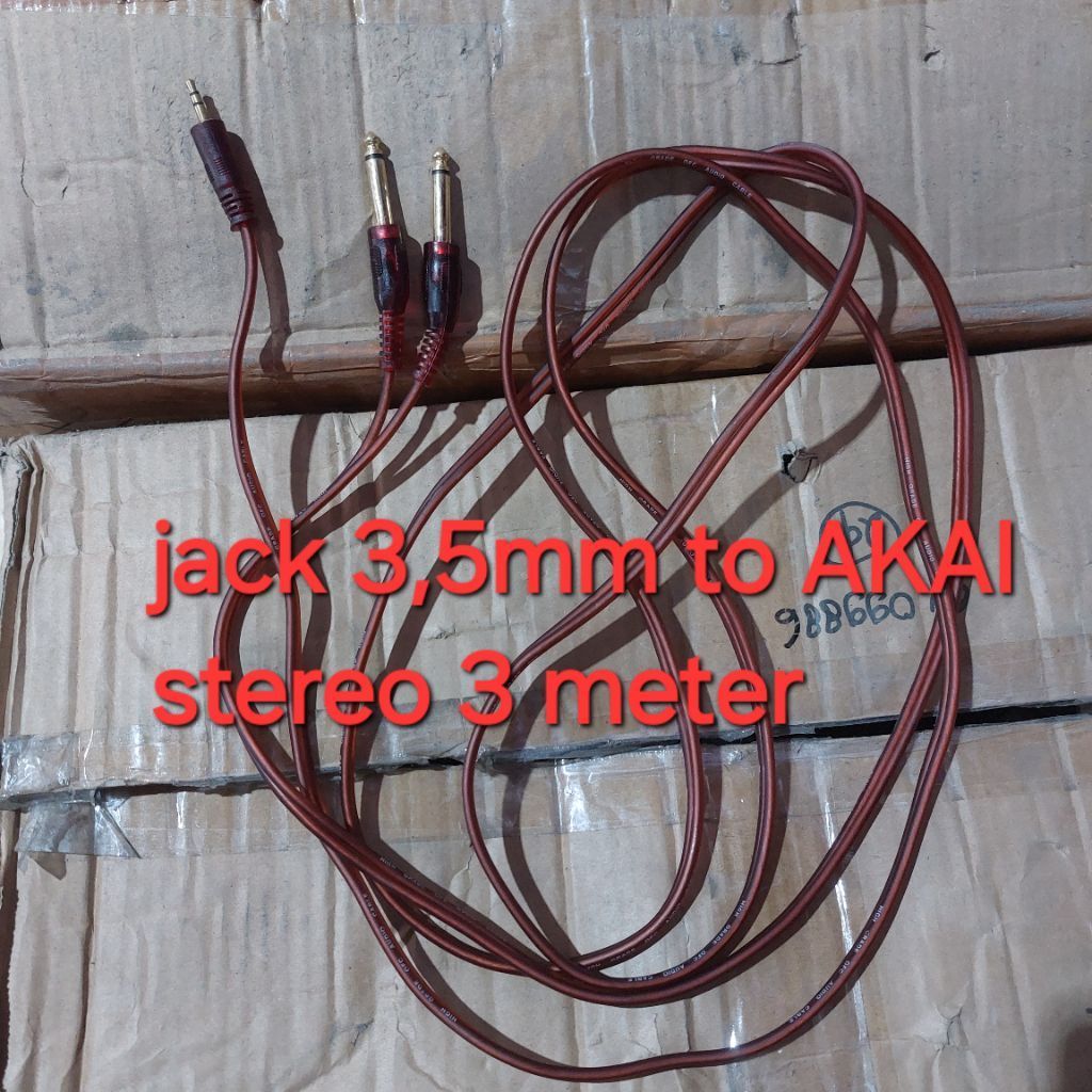 jack 3.5mm to AKAI stereo 3 Meter JACK 3,5mm KE AKAI TOA
