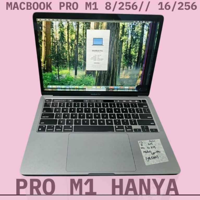 MACBOOK PRO M1 RETINA 13 IN 2020 M1 RAM8/16 SSD256 CHIPSET M1 MINUS