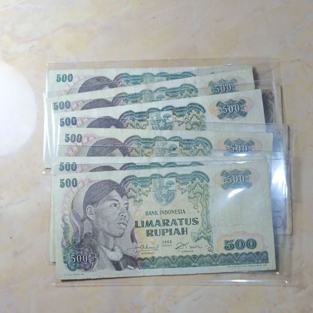 Uang kertas Bank Indonesia Limaratus Rupiah 500 1968 seri jendral sudirman