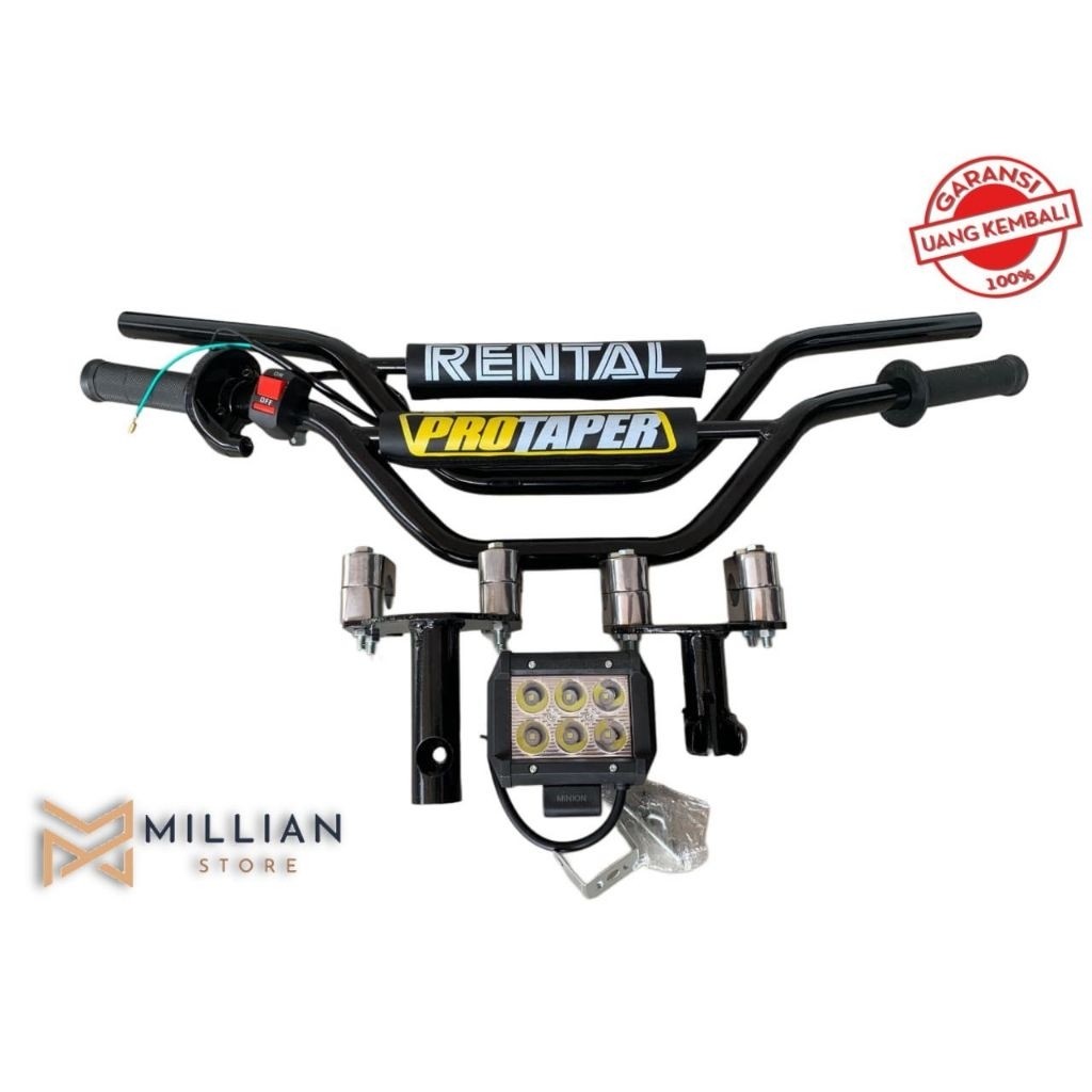 PAKETAN stang motor Trail dan dudukan adaptor Gas Spontan Saklar Set Lampu LED tembak untuk semua je