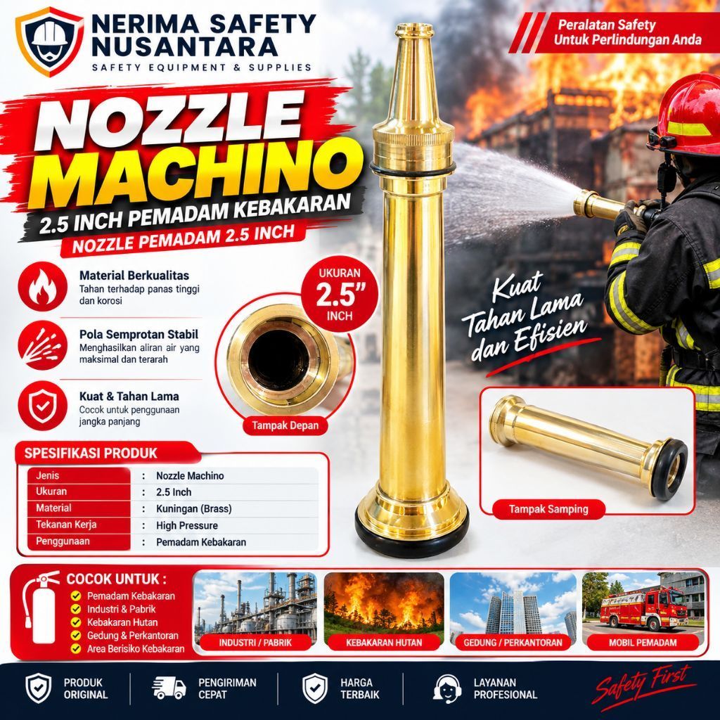 NOZZLE MACHINO 2.5 INCH PEMADAM KEBAKARAN /NOZZLE PEMADAM 2.5 INCH