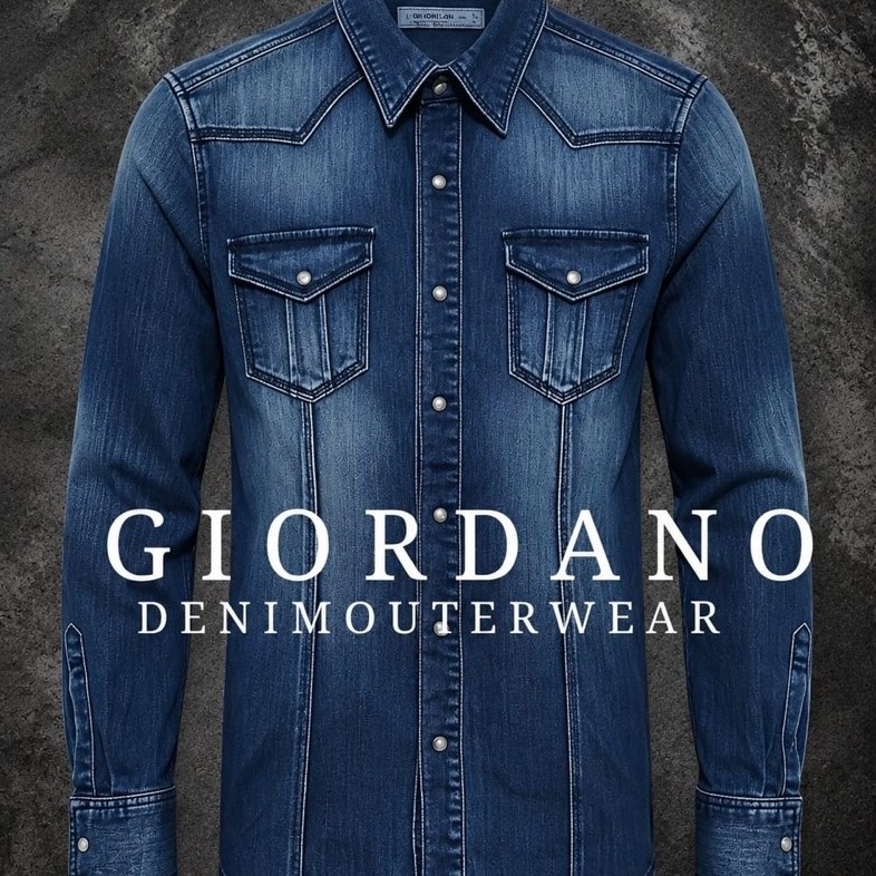 KEMEJA SHIRT DENIM GIORDANO BEKAS SECOND PRELOVED