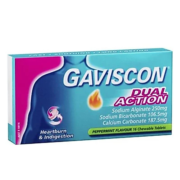 Gaviscon Dual Action Tablet 16 Tablets - Tablet Pereda Maag Dan Asam Lambung