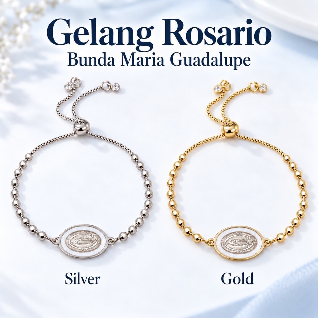 Gelang Rosario Bunda Maria - Serut | Silver/Gold