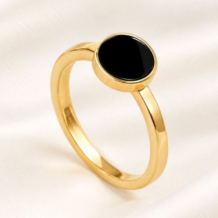 Cincin Sonja Blake Fading Dot Fashion Simplicity Ring anti karat Titanium Premium Lapis Emas 18K Ben