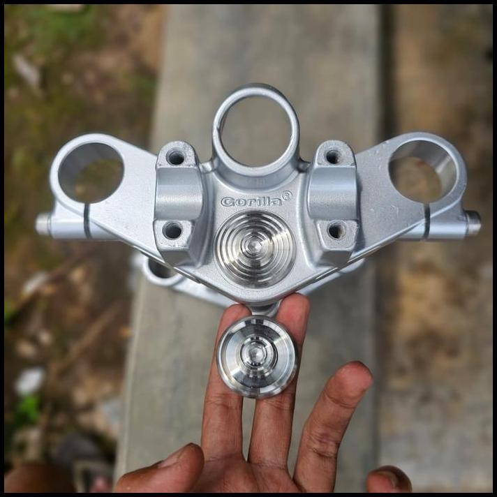 TERLARIS BAUT SET MANISAN TUTUP KOMSTIR SHOCK NINJA GORILLA STAINLESS CUSTOM BUBUT (SLIM SPIRAL) 