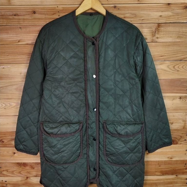 ZARA TRAFALUC COLLECTION WOMEN'S GREEN ARMY QUILTED PARKA JACKET LD 110