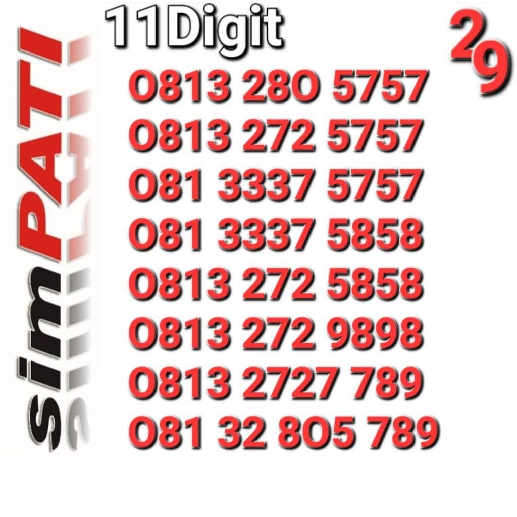 Nomor simpati 11digit 5757 677778