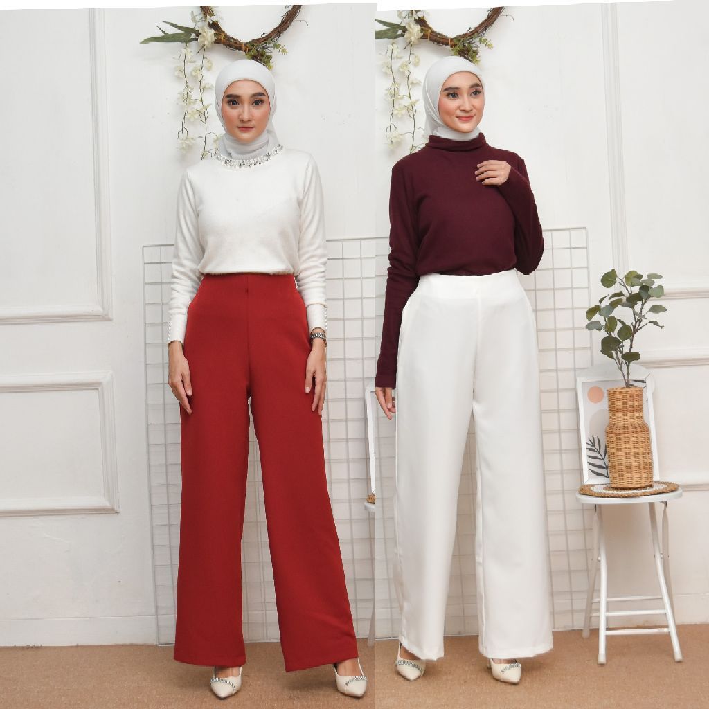Celana kulot fauzira highwes bahan katun stret invio premium