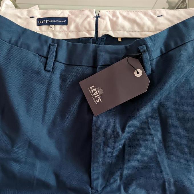 ORIGINAL Levis Made and Crafted LMC Baggy Pleated Trousers Loose Flare Biru Chino Pants Casual Forma