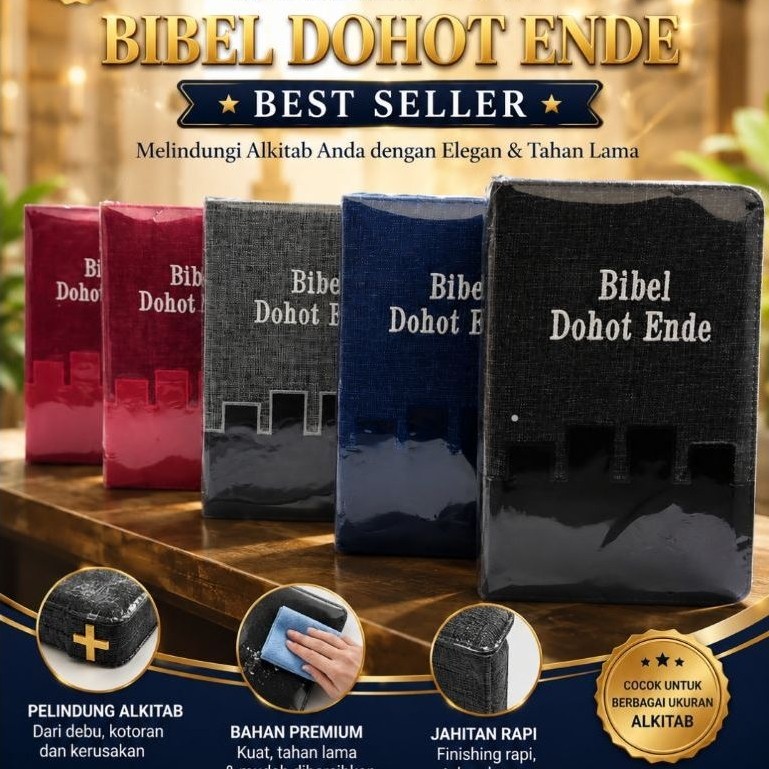 SAMPUL ALKITAB/TAS ALKITAB BIBEL DOHOT ENDE BAHAN KAIN JEANS VARIAN WARNA