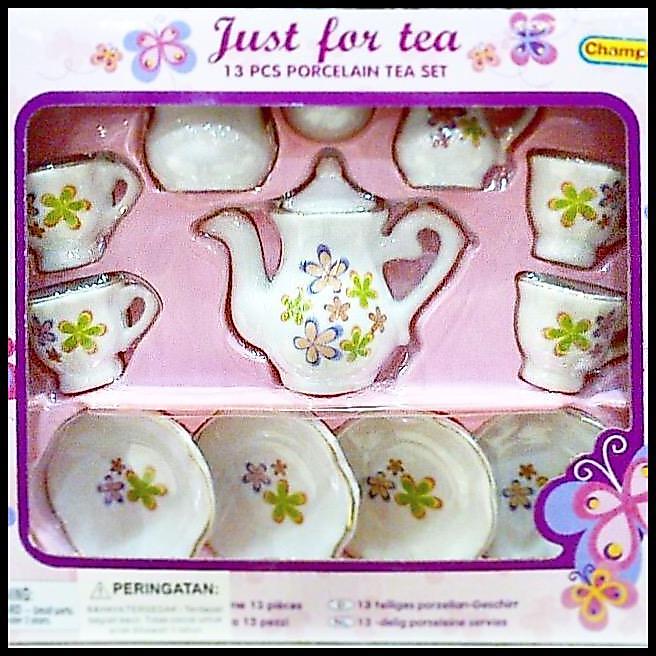 TERBARU TEA SET KECIL PUTIH CORAK BUNGA, TEKO KLASIK ANTIK 