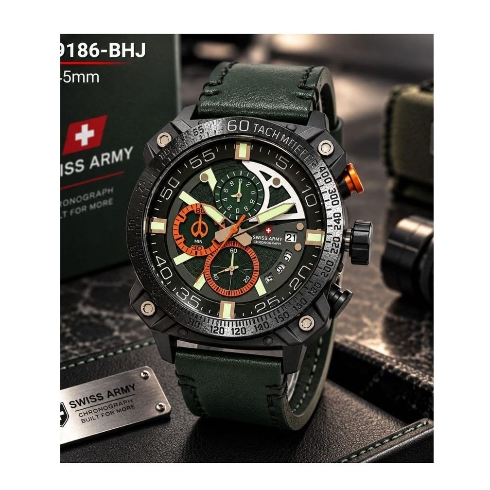 Jam Tangan Pria Swiss Army SA B39186-B Crono On Tanpa Box