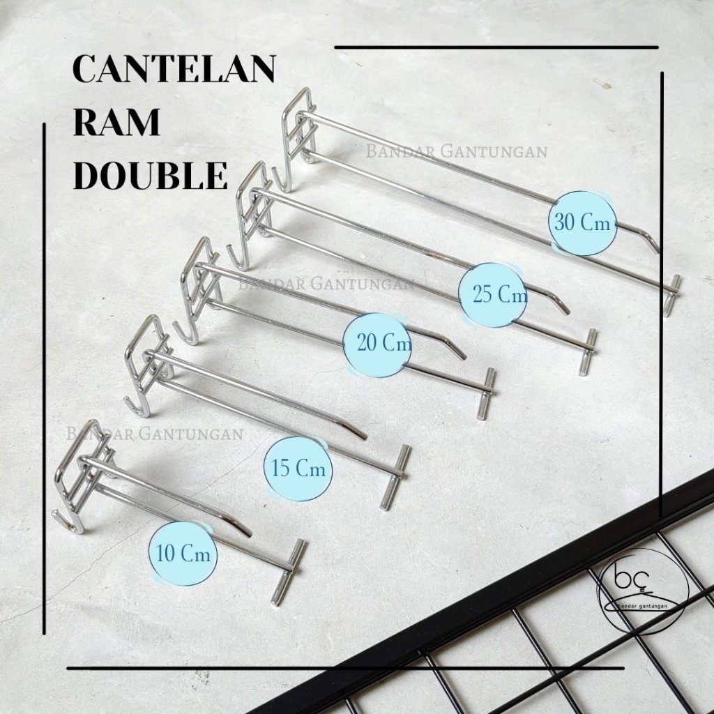 Cantolan Ram Besi Tebal Croom Double Untuk Cantelan Ram Besi Croom Hook Double-BH
