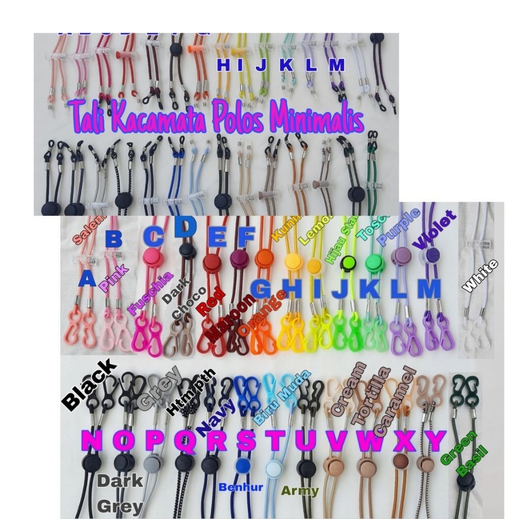Strap Tali Masker 2in1 / Tali Karet Kacamata Polos Pria Wanita