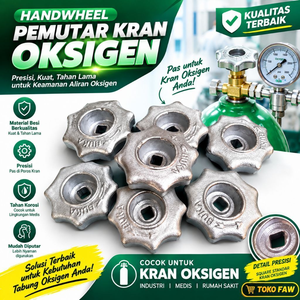 handwil kran oksigen atau putaran kran oksigen penganti kran oksigen yang rusak