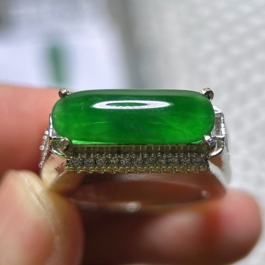NATURAL JADEITE JADE / GIOK BURMA TYPE a + MEMO SKY 340