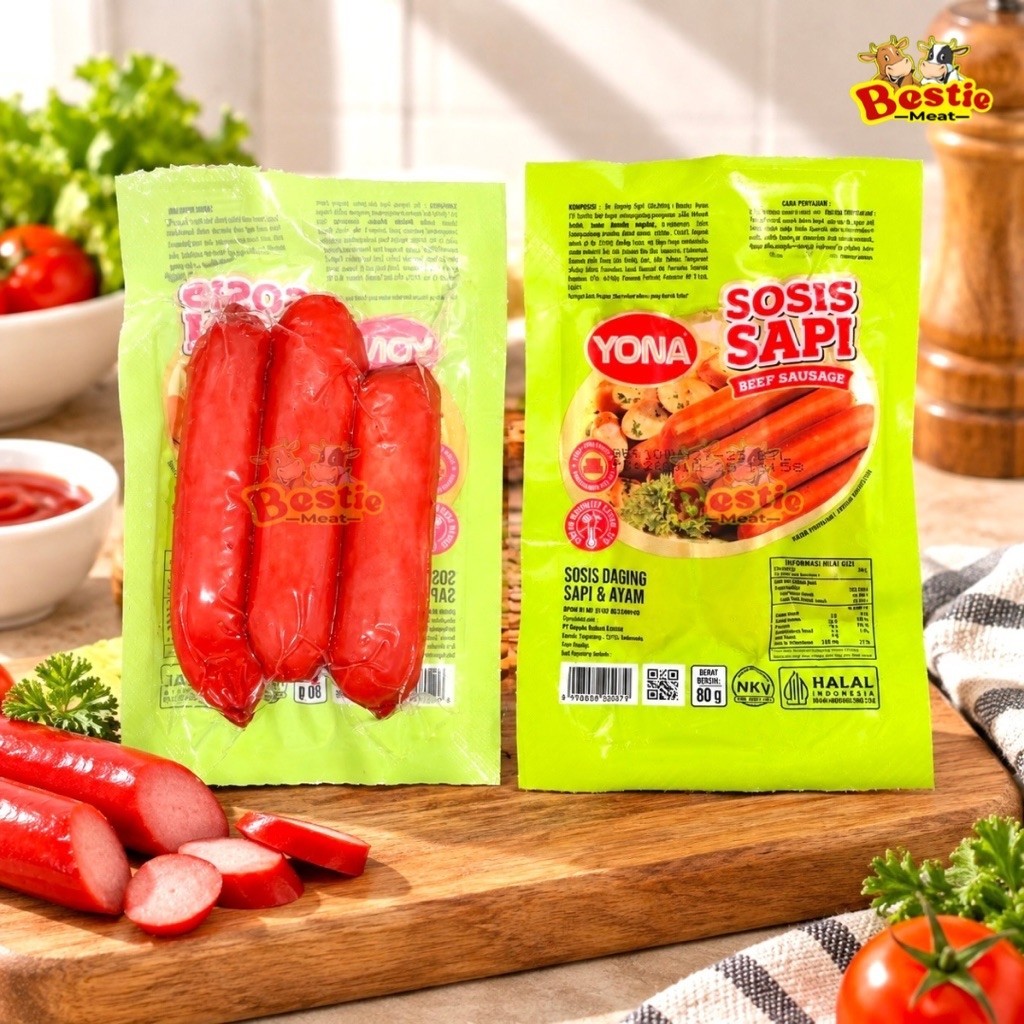 Yona Sosis Sapi Merah Beef Sausage Isi 3