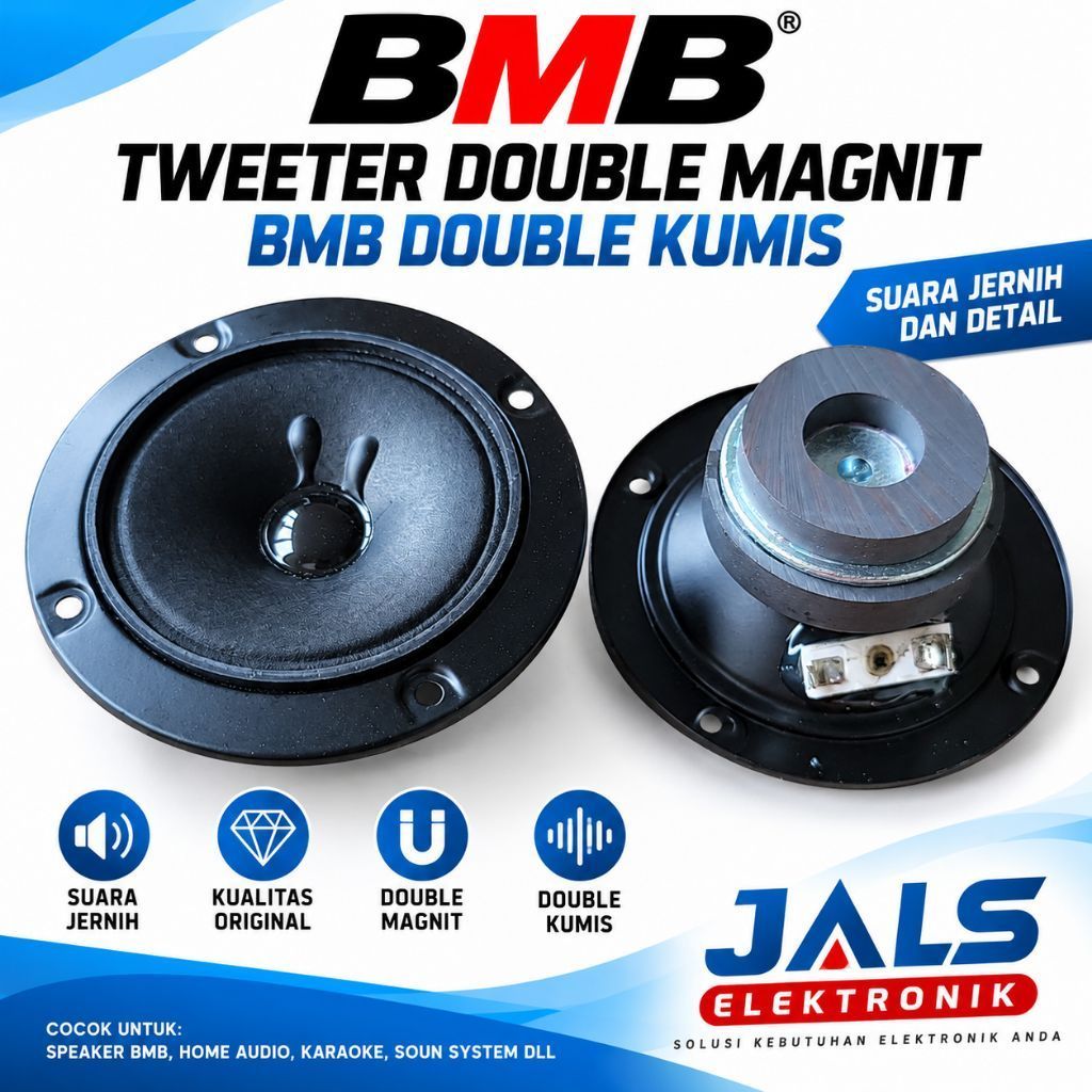 Tweeter BMB Double Magnet Double Kumis 3 Inch Original – Speaker Karaoke/Home Audio Suara Jernih