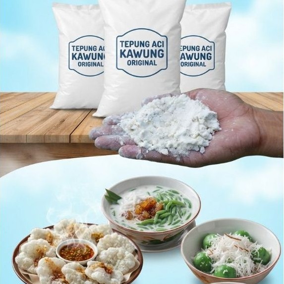 tepung Aci kawung/aren asli Garut ,kualitas super premium,sudah lembut dan beresih 1 KG
