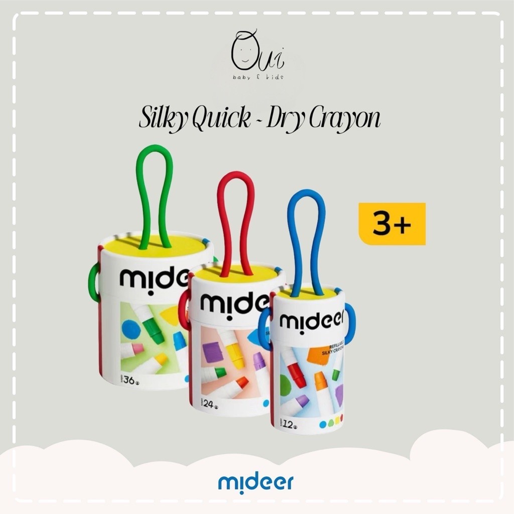 Mideer Silky Quick Dry Crayons / krayon anak washable