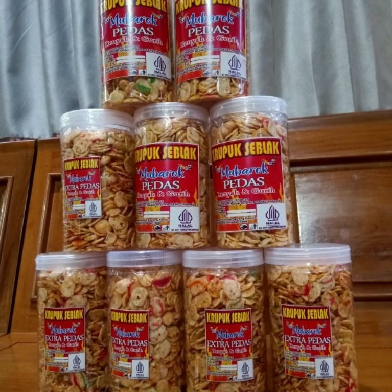 krupuk seblak Mubarok toples 1000ml
