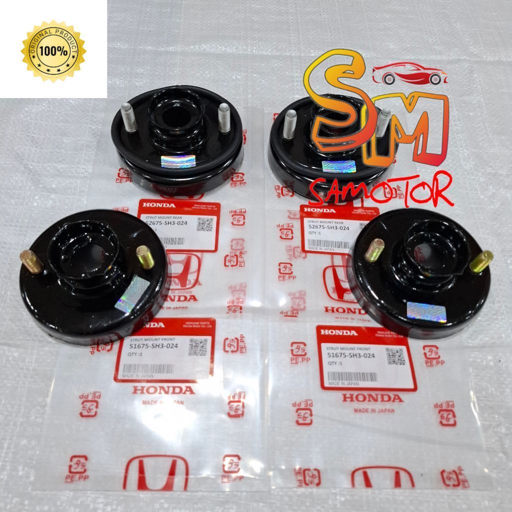 Tatakan support shock depan + belakang 4pcs Honda Grand civic civic lx civic nouva 1988-1991 Asli ja