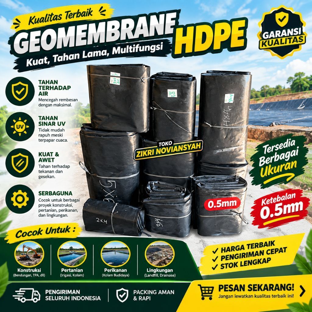 PROMO KARPET TERPAL 100% ASLI BEKAS TAMBAK UDANG SEKEN LAYAK PAKAI 0,5/500 MICRON