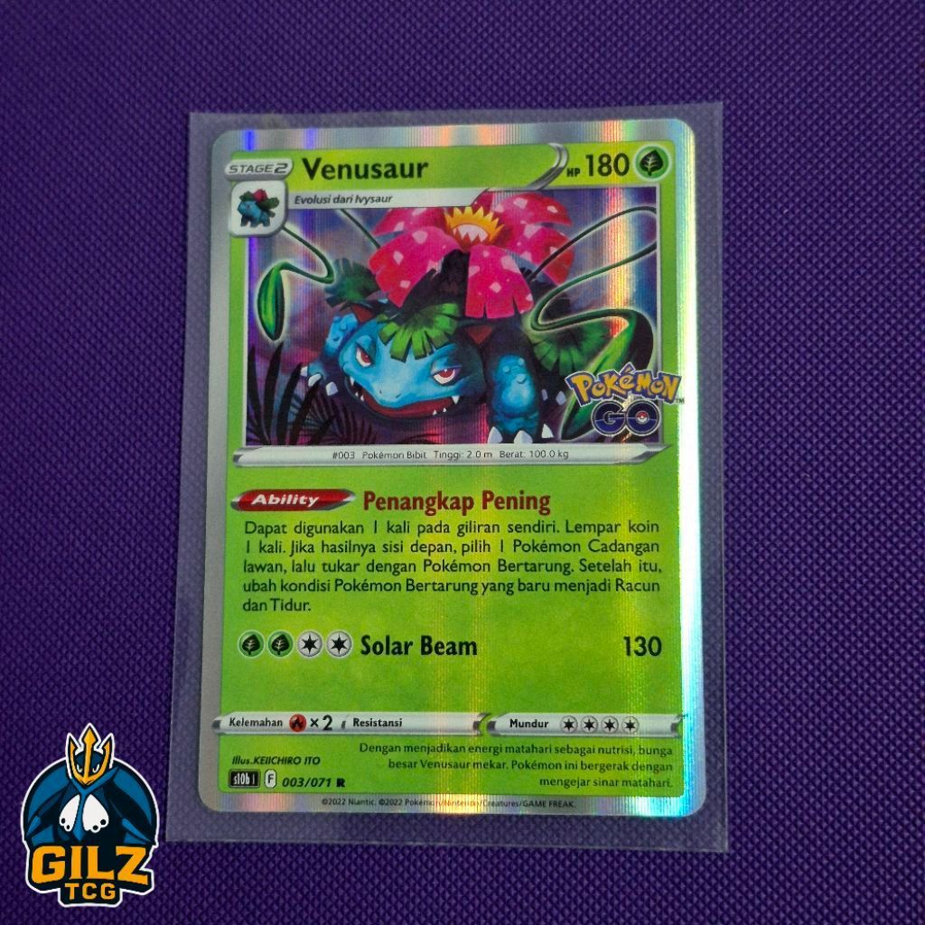 Kartu Pokemon Promo Venusaur Pokemon Go 003/071