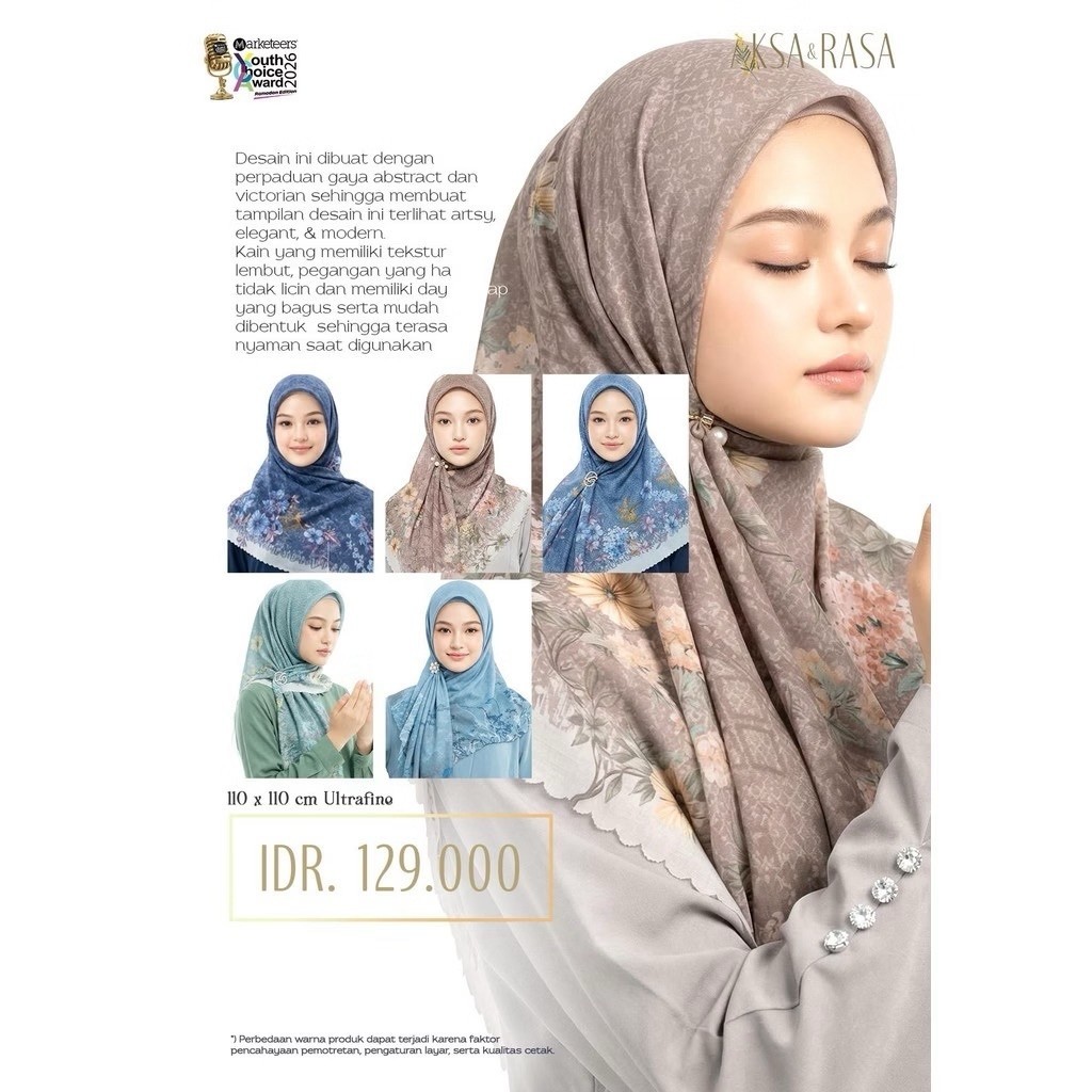 Kerudung Rabbani Zahira Azila Hijab Segiempat Ori