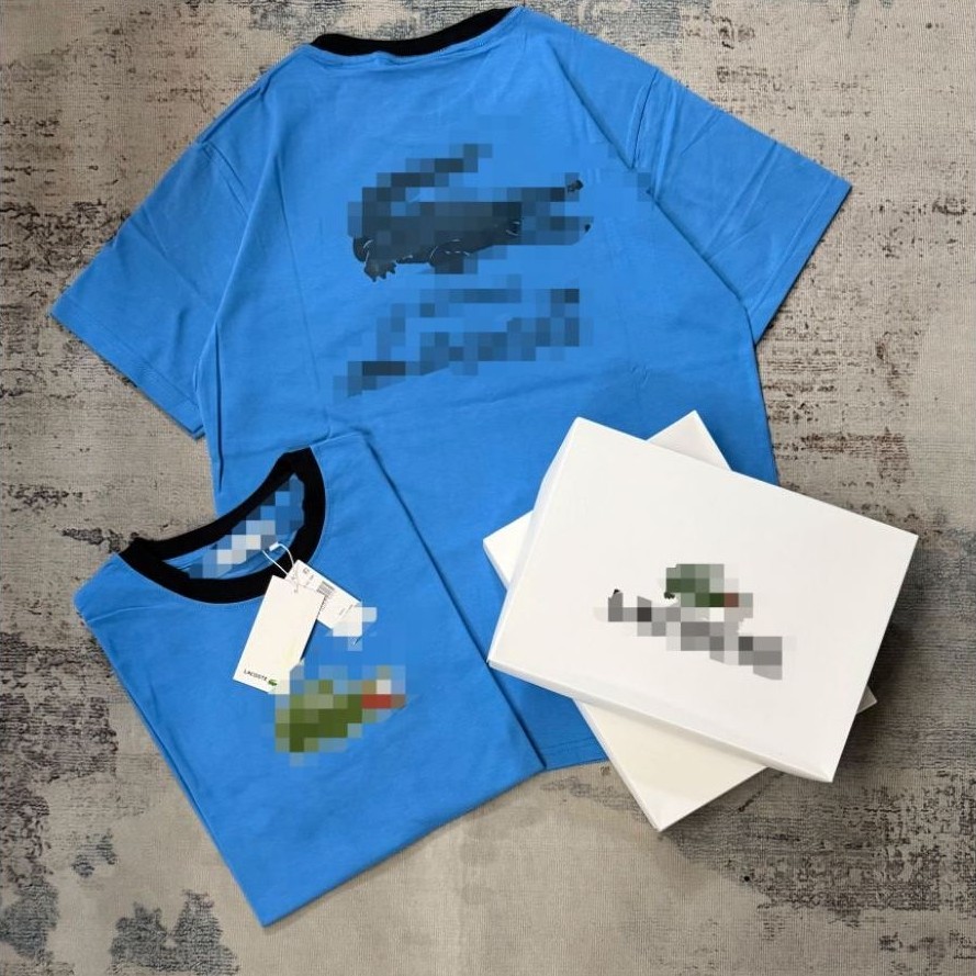Kaos distro buaya biru muda packaging dengan box