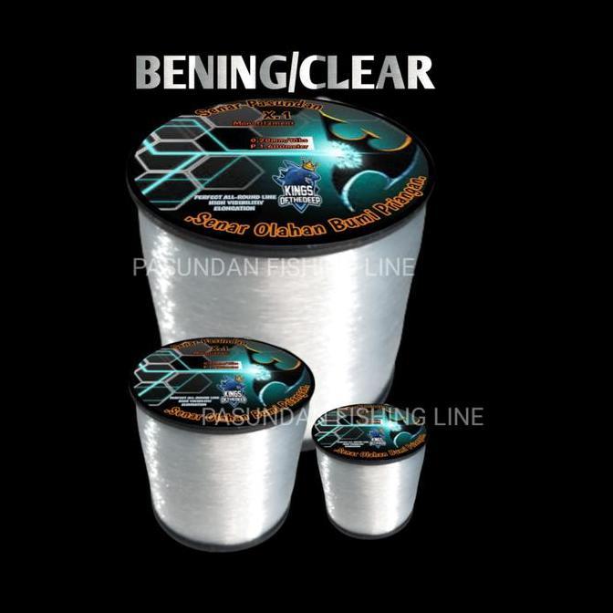 PASUNDAN FISHING LINE WARNA BENING /CLEAR (ROL BESAR) BENANG TALI SENAR PANCING OLAHAN ANTI KRITING 