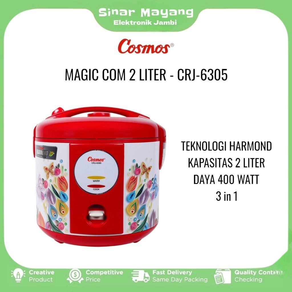 Magic Com COSMOS CRJ-6305/ Magic Com COSMOS HARMOND 2 Liter/ Garansi Resmi COSMOS