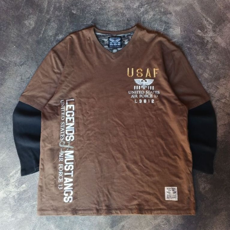 vintage t-shirt double layer USAF