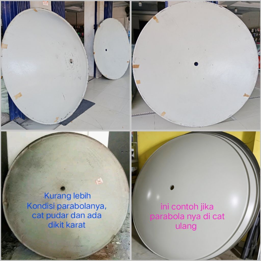 (Baca deskripsi) Parabola Second bekas 6 feet Dish Full Solid plat tanpa sambungan kayak wajan Jadul