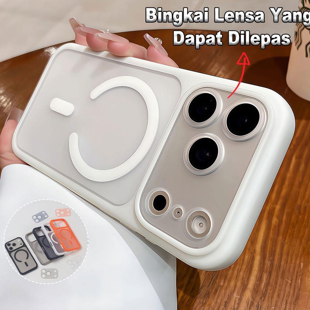 [2-in-1 Softcase ] Premium Tembus Cahaya Lensa yang Dapat Dilepas Casing Anti-fouling Lens Protectio