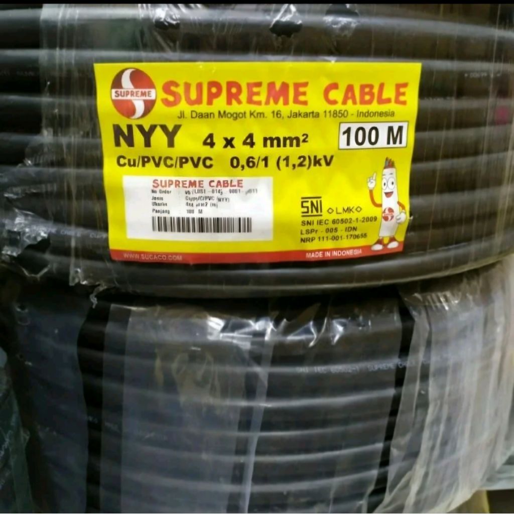 Kabel Listrik NYY 4x4 4 x 4 4x4mm Supreme 50M 50 Meter