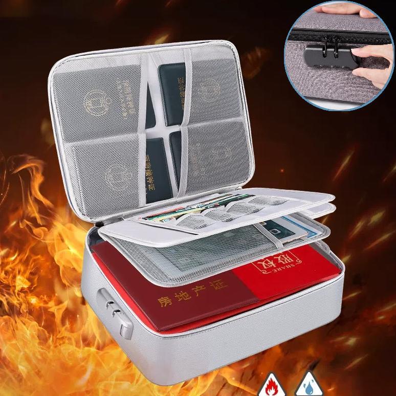 Tas dokumen tahan api dan tahan air/tas penyimpanan/tas penyimpanan dokumen/tempat penyimpanan dokum